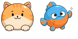 Cursor preview: Chibi Cat Fish - 12 - cute-cursor.com