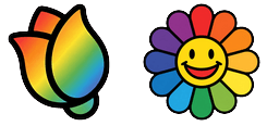 Cursor preview: Rainbow Tulip Sunflower - 6 - cute-cursor.com