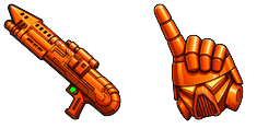Cursor preview: Cute Dark Trooper Blaster Orange - 66 - cute-cursor.com