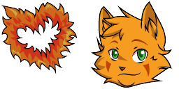 Cursor preview: Custom Cursor Firestar and Heart - 66 - cute-cursor.com