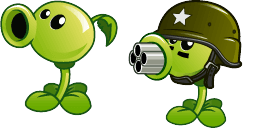 Cursor preview: Peashooter and Gatling Pea - 66 - cute-cursor.com