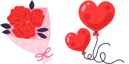 Cursor preview: Valentine Bouquet - 65 - cute-cursor.com