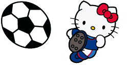 Cursor preview: Custom Cursor - Hello Kitty Soccer Star - 66 - cute-cursor.com