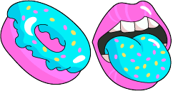 Cursor preview: Donut Blue Tongue - 34 - cute-cursor.com