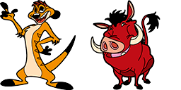 Cursor preview: Timon & Pumbaa - 65 - cute-cursor.com