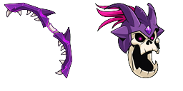Cursor preview: Violet Azoth Scythe Cursor - 32 - cute-cursor.com