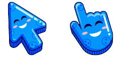 Cursor preview: Colorful Smile Electric Blue - 66 - cute-cursor.com