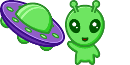 Cursor preview: Cute Alien - 65 - cute-cursor.com