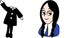 Cursor preview: Wednesday Addams - 1 - cute-cursor.com