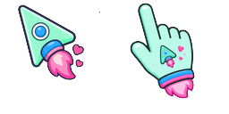 Cursor preview: Cute Mint Rocket - 1 - cute-cursor.com