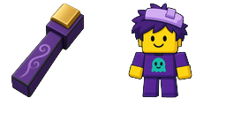 Cursor preview: Violet Gold Mallet Avatar - 1 - cute-cursor.com