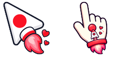 Cursor preview: Cute Japan Rocket - 66 - cute-cursor.com