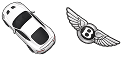Cursor preview: White Bentley - 1 - cute-cursor.com