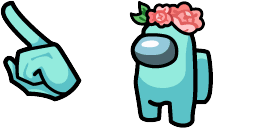 Cursor preview: Peonies Crewmate - 1 - cute-cursor.com