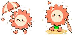 Cursor preview: Coral Sun Parasol Cursor - 1 - cute-cursor.com