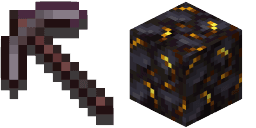 Cursor preview: Gilded Blackstone Pickaxe - 65 - cute-cursor.com