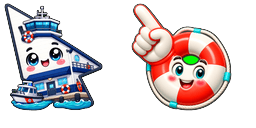 Cursor preview: USA Virginia Beach Coast Guard Station and Rescue Ring - 41 - cute-cursor.com