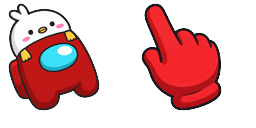 Cursor preview: Among Us Red Character in Duck Hat - 66 - cute-cursor.com