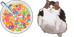 Cursor preview: Fruit Loops Cat - 66 - cute-cursor.com