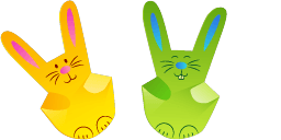 Cursor preview: Origami Easter Bunny - 63 - cute-cursor.com