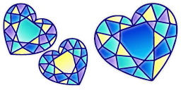 Cursor preview: Stained Glass Hearts - 1 - cute-cursor.com