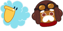 Cursor preview: Custom Cursor Collection - Pilot Cookie & Cloud Pelican - 1 - cute-cursor.com