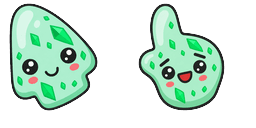 Cursor preview: Emerald Crystal Blob - 1 - cute-cursor.com