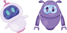Cursor preview: Purple Robots - 66 - cute-cursor.com