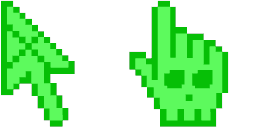 Cursor preview: Green Skull - 67 - cute-cursor.com