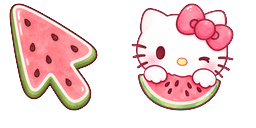 Cursor preview: Hello Kitty Watermelon - 1 - cute-cursor.com