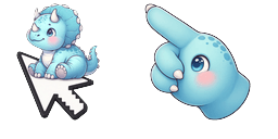 Cursor preview: Baby Blue Triceratops - 1 - cute-cursor.com