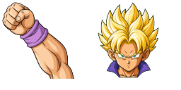 Cursor preview: Super Saiyan Trunks - 1 - cute-cursor.com