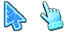 Cursor preview: 3D Sky Berry Pixel - 66 - cute-cursor.com