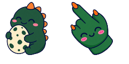 Cursor preview: Lime T-Rex Egg - 1 - cute-cursor.com