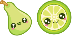 Cursor preview: Pear and Lime - 66 - cute-cursor.com