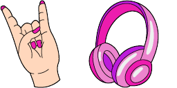 Cursor preview: Rock Sign Headphones - 1 - cute-cursor.com