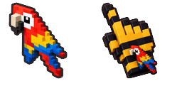 Cursor preview: Voxel Parrot - 1 - cute-cursor.com