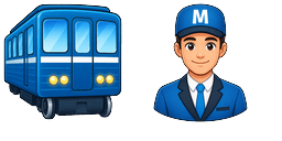 Cursor preview: Job Metro Conductor and Train Wagon - 66 - cute-cursor.com