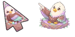 Cursor preview: Jackie Pastel Nest - 1 - cute-cursor.com