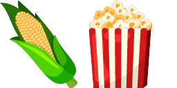 Cursor preview: Popcorn & Corn - 67 - cute-cursor.com