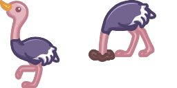 Cursor preview: Charming Cute Ostrich - 8 - cute-cursor.com