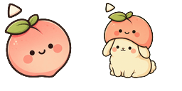 Cursor preview: Coral Peach Cap Cursor - 7 - cute-cursor.com