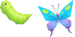 Cursor preview: Origami Butterfly - 1 - cute-cursor.com