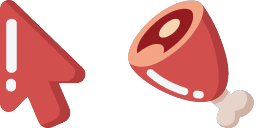 Cursor preview: Minimal Meat - 65 - cute-cursor.com