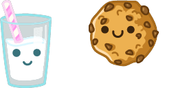 Cursor preview: Charming Milk and Cookie - 1 - cute-cursor.com