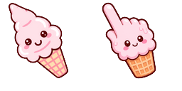 Cursor preview: Cute Pink Ice Cream - 66 - cute-cursor.com