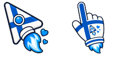 Cursor preview: Cute Finland Rocket - 1 - cute-cursor.com