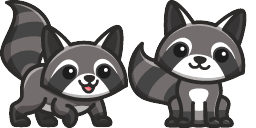 Cursor preview: Adorable Cute Racoon Mouse - 66 - cute-cursor.com