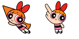 Cursor preview: Cute Powerpuff Blossom Pink - 66 - cute-cursor.com