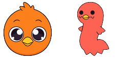 Cursor preview: Orange Opila Bird - 67 - cute-cursor.com